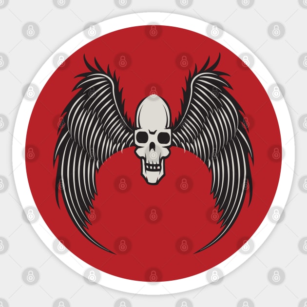 Skull With Wings Sticker by MonkeyBusiness